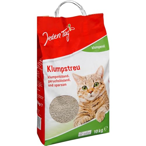 Jeden Tag Katzenstreu 10kg Klumpend und Geruchsbindend Hohe Saugkraft für langanhaltende Frische und Sauberkeit Hergestellt aus natürlicher Tonerde