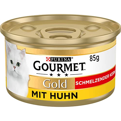 PURINA GOURMET Gold Schmelzender Kern Katzenfutter nass mit Huhn 12er Pack 12 x 85g
