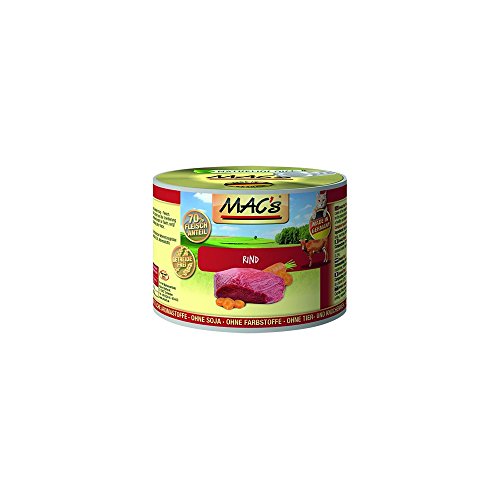 MAC S Nassfutter CAT RIND getreidefrei für Katzen 70% Fleischanteil 400g Dose