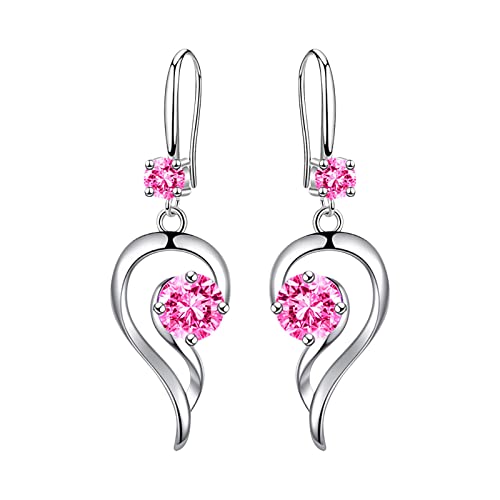 Zuchtperlenohrringe Frauen Kreative Ohrringe Baumelnde Kristall Ohrringe Für Frauen Creolen Mit Perlen Pink One Size