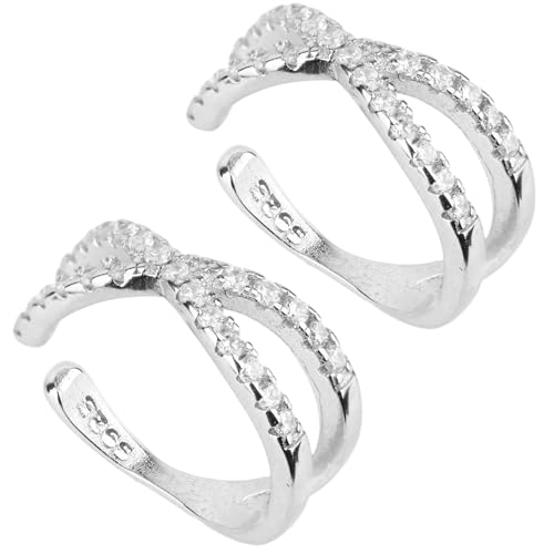 Ohrringe Ohne Stechen für Damen Verstellbare Clip-Ons Zarte Zirkonia Creolen Trendiger Schmuck Silber