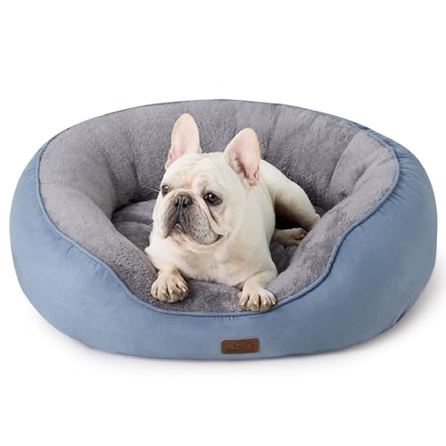 BEDSURE Katzenbett waschbar Bettchen   76x61x20cm Bett mit Zweiseitig Innenkissen Katzenschlafplatz für oder kleine Hunde blau