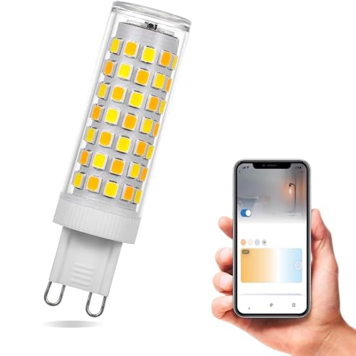EIMOPE Smart G9 LED Wi-Fi Glühbirne 7w Dimmbar 2700K to 6500K App Steuern G9 Led Glühbirne 7W Lampen äquivalent 40W Halogenglampen 500LM AC220-240V 1er Pack