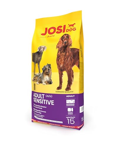 JosiDog Adult Sensitive 1 x 15 kg Adult Premium Trockenfutter für empfindliche Hunde besonders bekömmlich mit viel Geflügelprotein glutenfrei Powered by JOSERA Hundefutter 1er Pack