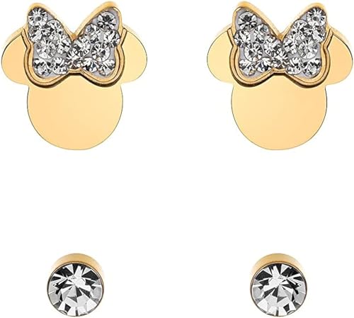 Disney Minnie Mouse Kinder Ohrringe Edelstahl Zirkonkristall Disney Schmuck fur Mädchen