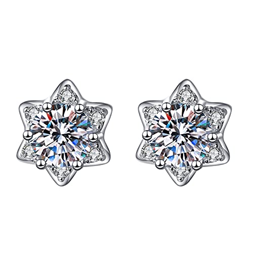 Ohrringe Damen Set Legierung Herzform TerminFrauen Ohrringe Silber 925 Creolen Eckig silver One Size