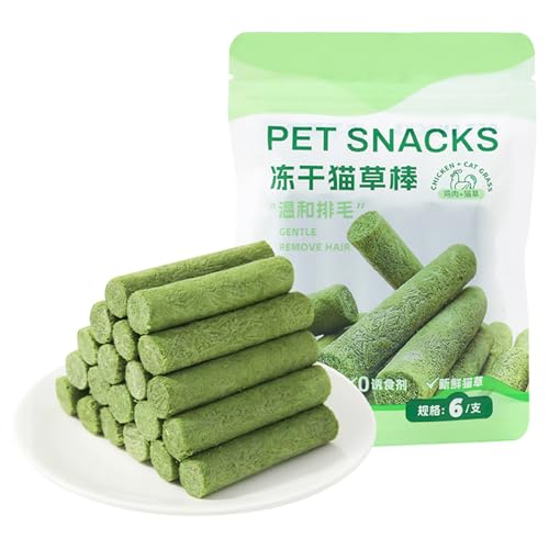 Dmuzsoih Beißstab Aus Katzengras 6 Stück Katzengras Stäbchen Katzengrasss Kaustangen Katzengrass Beißstab Atzengras Snack Cat Grass Teething Stick Katzengrass Sticks Gefriergetrocknet Snacks