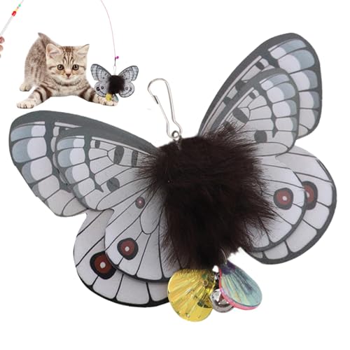 Nkmujil Katzenspielzeug Federersatz Interaktives Katzenspielzeug mit Federn Interaktive Katze Teaser Aufsätze Katze Schmetterling Spielzeug Aufsätze für Katze Kätzchen