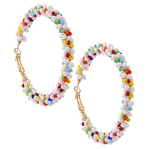 Holibanna 1Paar Für Damen Große Ohrreifen Boho Bunten Einzigartiger Damenschmuck Für Perfektes Für Freunde Familie