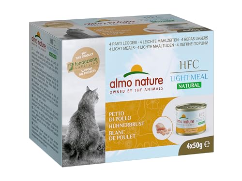 Almo Nature HFC Natural Light Meal - Chicken White - Nassfutter für ausgewachsene Katzen 4 Schachteln 50 g