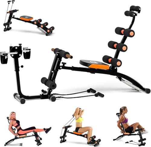 Profi Hantelbank klappbar Multifunktionale Trainingsbank mit Beinstrecker Widerstandsbändern 7-fach verstellbare Schrägbank für Ganzkörpertraining Home Gym Büro Platzsparendes Design Belas