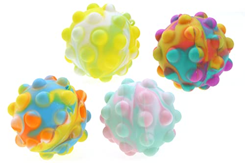 ELLUG 4er Set Pop it Ball 7cm Antistressball Spielzeug für Kinder und Erwachsenen Fidget Game Pop-Up Ball Squeeze Ball Quetschball Fidget Ball