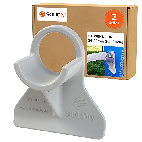 SOLIDfy   2X 26mm   38mm Pool Schlauchhalter Knickschutz aus Kunststoff in grau Intex und Bestway