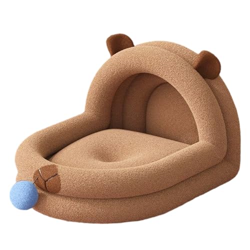 Generisch Katzenbett Teilweise Umschlossene Beißfeste Und Verschleißfeste Haustierhöhle Weiches Plüsch Kätzchen Bett Für Zuhause Innenbereich Schlafzimmer Boden Für Katzen Und Kätzchen