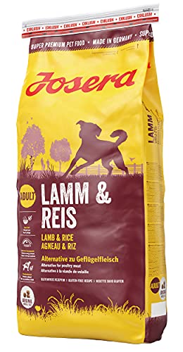 JOSERA Lamm Reis 1 x 15 kg Hundefutter mit Lamm als einziger tierischer Eiweißquelle Super Premium Trockenfutter für ausgewachsene Hunde 1er Pack