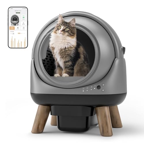 Selbstreinigende Katzentoilette G1 Automatische Katzentoilette für Katzen 65L Robotertoilette mit großer Öffnung Geruchskontrolle Dual-Sicherheitsschutz