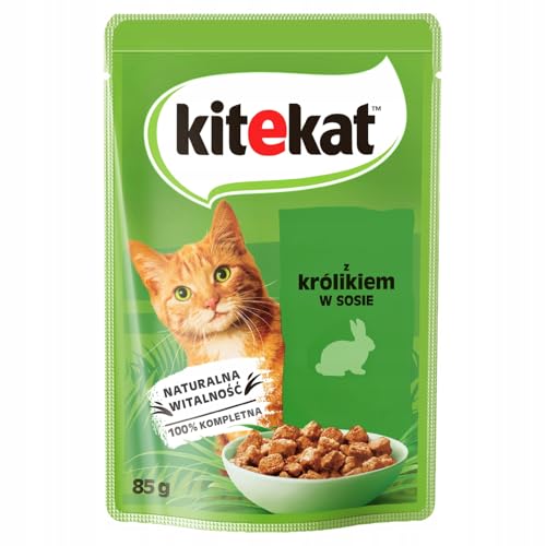 KITEKAT Portionsbeutel mit Kaninchen in Sauce Nassfutter für Katzen 10x85