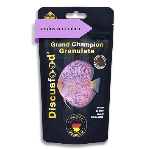 Premium Fischfutter Aquarium 125ml FÜR WACHSTUM Intensive FARBENPRACHT - Grand Champion - sehr gut verträgliches Granulat - Aquarienfischfutter Diskus Futter für Fast alle Zierfische geeignet