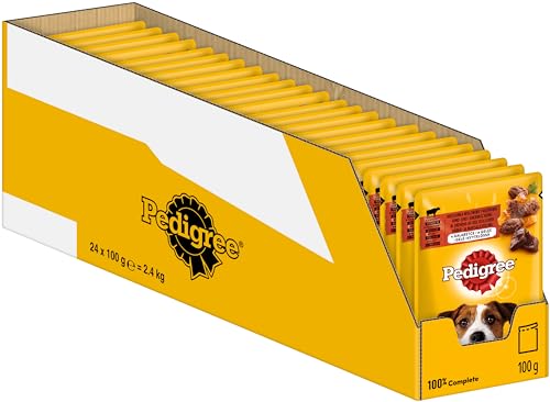  Hundenassfutter Vital Protection Portionsbeutel Rind  und Lebermischung in Gelee 24x 100g