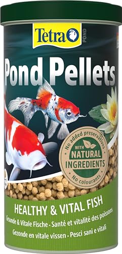 Tetra Pond Pellets - Fischfutter für alle Teichfische unterstützt gesunde Fische und klares Wasser im Teich 1 L Dose