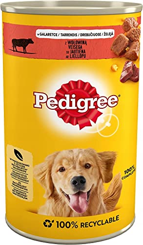 PEDIGREE Adult Nassfutter fÃ¼r Hunde mit Rindfleisch in Gelee 12 x 1200g