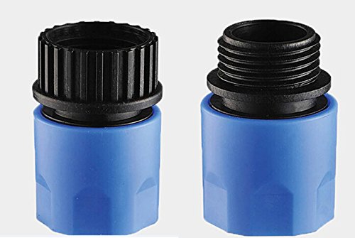 Topways blau Elastischer Gartenschlauch mit Stecker und Buchse Adapter Stecker für Wasserhahn und Spray