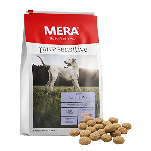 MERA pure sensitive Lamm Reis Hundefutter trocken für sensible Hunde Trockenfutter aus Lamm und Reis Futter für ausgewachsenen Hund ohne Weizen und Zucker 12 5 kg