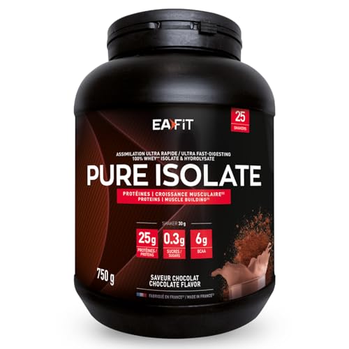 WHEY ISOLATE - PROTEIN PULVER Schokolade Hochreines Molkenprotein Für Muskelaufbau Und Regeneration Für Sportler Pulver 750g eiweissreich und zuckerarm shaker proteinshake EAFIT