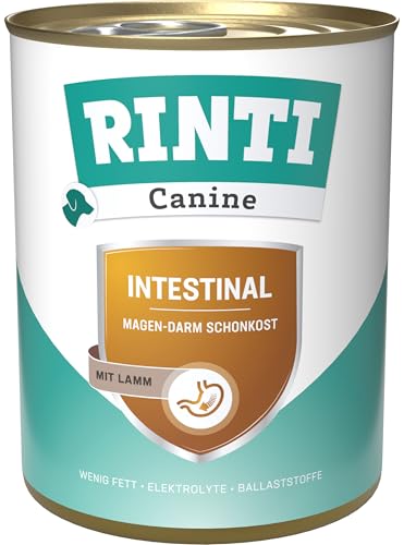 RINTI - Canine Intestinal Leicht verdauliches Diät Nassfutter für ausgewachsene Hunde mit gastrointestinalen Problemen. Alleinfutter mit erhöhtem Elektrolytgehalt in der Dose 6x800g Lamm