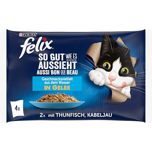 Felix Katzennassfutter So gut wie es aussieht in Gelee Geschmacksvielfalt aus dem Wasser 4.080 kg