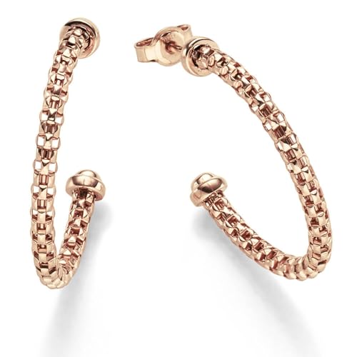 Paar Ohrringe Creolen 30x3mm Halbcreolen aus 585 Gold Rotgold Ohrschmuck