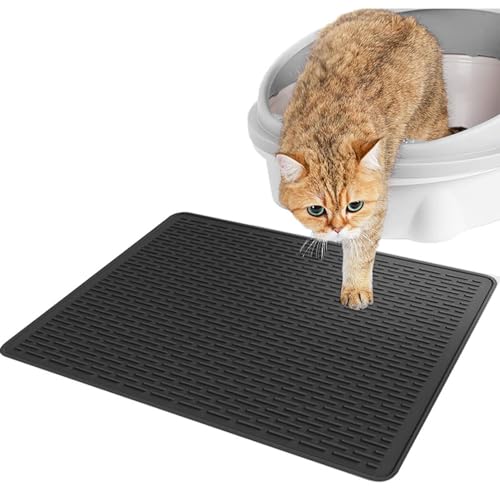 Katzenstreu-Matte Rutschfest Vielseitig Einsetzbar Silikon Große Katzenstreu-Auffangmatte Katzenstreu-Matte Streu-Auffangmatte Katzentoilette-Matte Leicht zu Reinigen für