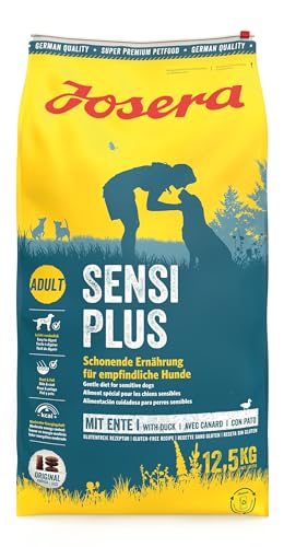 JOSERA SensiPlus 1x 12 5kg Adult Premium Trockenfutter für ausgewachsene empfindliche Ente Reis mit viel Biotin für gesunde Haut Fell weizenfrei Hundefutter 1er Pack