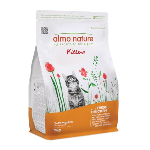 Almo Nature Holistic Kitten Trockenfutter für Kätzchen mit frischem Huhn 2kg Beutel