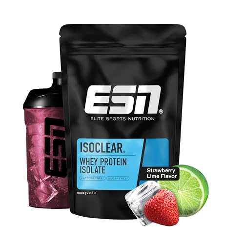 ESN ISOCLEAR Isolate 1000g Strawberry Lime Proteinlimo mit fruchtig leckerem Geschmack clear   made in Germany
