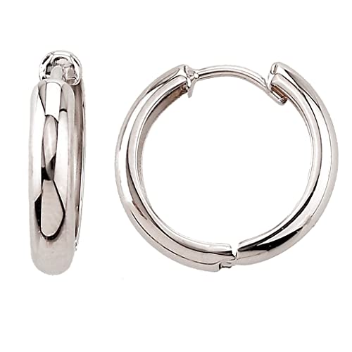 Damen Ohrringe Creolen mit Clip Verschluss in 375 Weißgold Schmuck 8153