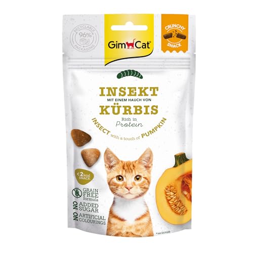 GimCat Crunchy Snacks Insekt Kürbis   Knuspriges proteinreiches Katzenleckerli   1 Beutel 1x 50 g