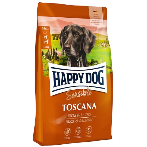 Happy Dog 03539 - Sensible Toscana Ente und Lachs - Hunde-Trockenfutter für ausgewachsene Hunde - 1 kg Inhalt