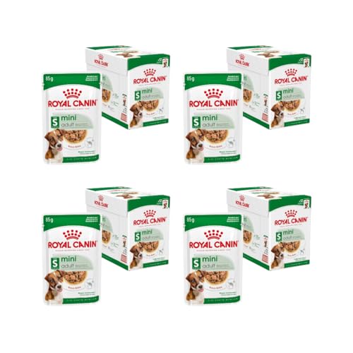 Royal Canin Mini Adult 4er Pack 4 x 12 x 85 g Nassfutter für erwachsende kleine Hunde mit EPA DHA