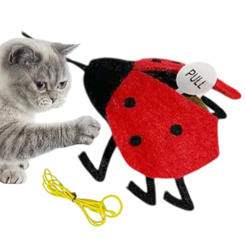 Marienkäfer-Katzenspielzeug Katzenminze gefälschte Marienkäfer-Aufhängung Vibrationssensor hängbar Selbstunterhaltungsspiel für Kätzchen