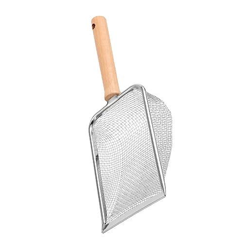TOYANDONA feine Wurfschaufel Katzenstreuschaufel Katzenstreu Scoop Müllschaufel sauber streuschaufel Halter Katzenliter -Schaufel Metallstreu Scoop Wurfsieb Rostfreier Stahl