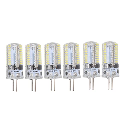 TOPINCN 6 Stück GY6.35 LED Birnen AC 12V 5W Warmweiß 2700 Bis 3000K Weiß 6000 Bis 6500K Halogenlampe 500LM 72LED Glühbirnen Ersatz für Landschaftsbeleuchtung 6 Stück Reines Weiß