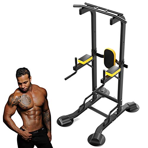 NENGGE Power Tower Kraftstation für Zuhause Krafttraining Fitnessgeräte Höhenverstellbare Pull Up Dip Station Kraftturm Klimmzüge 300 kg Tragfähigkeit