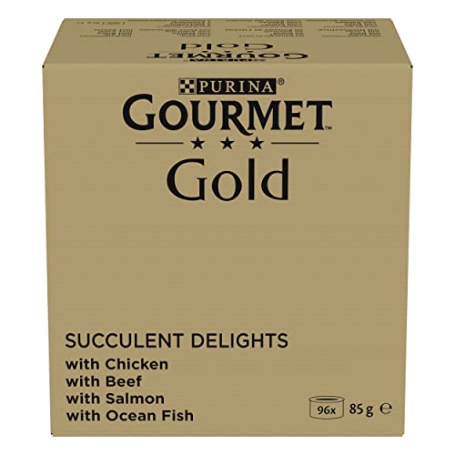 Nestle PURINA Gourmet Gold Saftig feine Streifen Katzenfutter nass Sorten Mix 4er Pack 4 x 24 85g