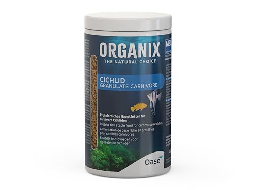 OASE ORGANIX Cichlid Carni. Granulate 1000 ml - Fischfutter Grünfutter für Carnivore Cichliden Alleinfuttermittel für Buntbarsche im Aquarium