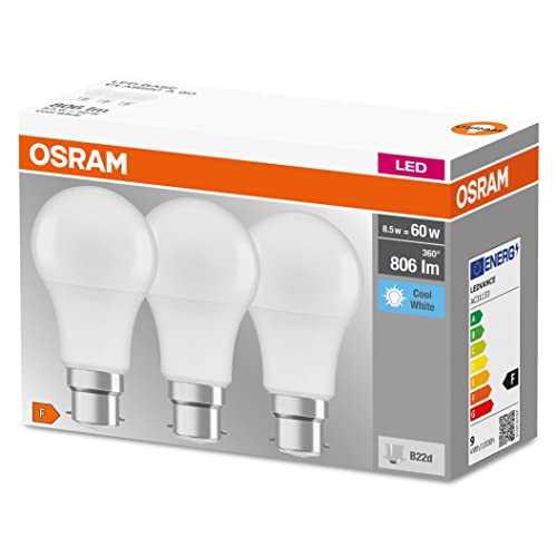 Osram Lampe Sockel B22d Kaltweiß 4000 K 8 50 W matt BASE CLASSIC A