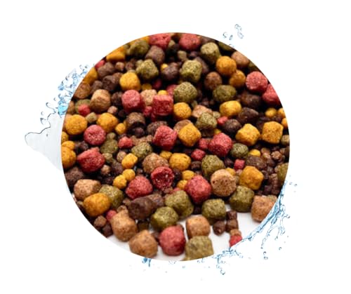 Warnick s Koifutter 10-Sorten-Mix mit Spirulina - 15 L 3-6 mm - Fischfutter für Koi Zierfrische - schwimmend sinkend gut verdaulich