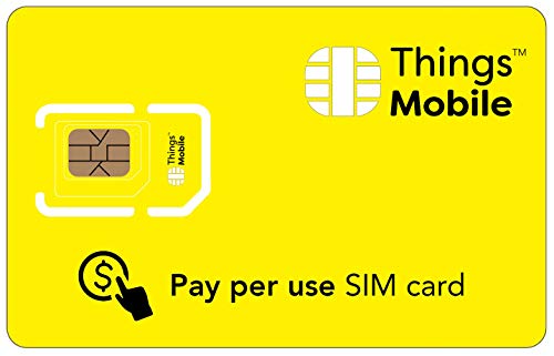 Prepaid GSM SIM-Karte für IOT und M2M - Things Mobile - mit weltweiter Netzabdeckung und Mehrfachanbieternetz GSM 2G 3G 4G. Ohne Fixkosten und ohne Verfallsdatum. 10 Guthaben inklusive