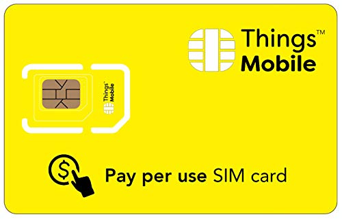 Prepaid GSM SIM-Karte für IOT und M2M - Things Mobile - mit weltweiter Netzabdeckung und Mehrfachanbieternetz GSM 2G 3G 4G. Ohne Fixkosten und ohne Verfallsdatum. 10 Guthaben inklusive