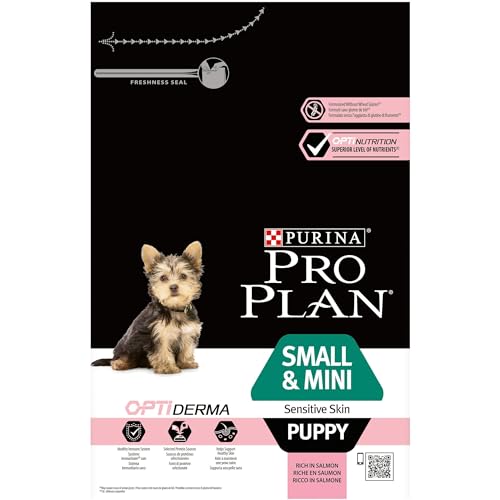 Pro Plan Dog Small und Mini Puppy Hund Sensitive Skin Lachs und mit Reis Trockenfutter 1er Pack 1 x 3 kg Beutel